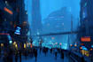 design neon cyberpunk city concept art