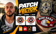 pvc tactical patch vector, firefighter badge, motorcycle club patch svg eps file