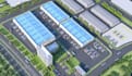 render warehouse building, industrial real estate development layout, rendering