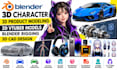 3d character 3d product modeling 2d vtuber models blender rigging 3d cad design
