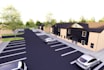 buildup 3d residential site plan, suburban housing development, townhouse render