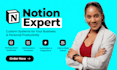 do custom notion template, notion website dashboard automation expert, notion VA