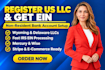register a US llc, get an ein, and guide your US bank account setup
