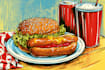 food pop art illustrations