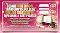 design high school transcript college transcript diploma certificate and awards