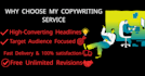 write high converting sales copy, ad copy, and email copy
