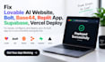 fix lovable ai website, lovable bolt base44 replit app, supabase vercel deploy