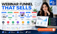 create webinar funnel, course launch, webinar page and email funnel