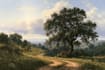 paint a handmade landscape oil painting on canvas