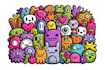 create cute doodles, illustration, sticker design