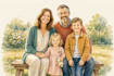 make watercolor family portrait