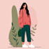 create a clean and modern flat character illustration