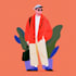 design a unique flat character with simple details
