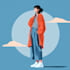 design a professional flat character illustration