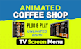 design animated coffee shop digital menu board and tv screen menu