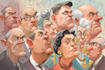 draw bold political satire illustrations