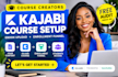 kajabi educational course setup, ebook course upload, student enrollment funnel