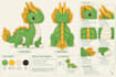 design plush reference sheet for stuffed animal, toy design and custom plushie