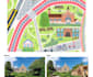 design isometric town map, flat design cityscape, urban roadmap,education poster
