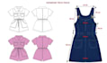 kid wear tech pack clothing design flat sketch and apparel tech pack
