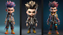 design custom 3d chibi character, cute anime mascot, 3d cartoon animation