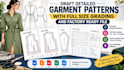draft detailed garment patterns with full size grading and factory ready files
