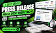 write press release and distribution, submit release, PR distribution