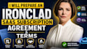 prepare an ironclad saas subscription agreement and terms
