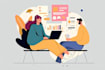 draw vectorized, modern, flat illustrations