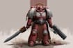 illustrate a warhammer 40k character art