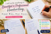 write english handwriting for assignments, notes etc