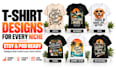create bulk tshirt designs for etsy pod