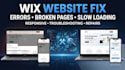 fix broken wix pages, website errors and responsive mobile layouts, site loading