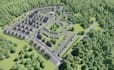 render 2d site plan, lot subdivision, plot illustration,recreational site layout