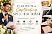 write captivating wedding speech toast, best man  persuasive speech and eulogy