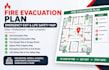 create fire emergency evacuation plan life safety map egress route and exit plan