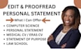 edit personal statement,statement of purpose, college application,law school phd