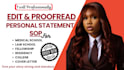 improve your personal statement, sop, and proofread law school application