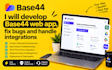 develop base44 web app fix bug and handle integrations