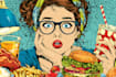 create a food pop art illustration