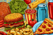 food pop art illustrations