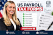 prepare irs payroll forms 940, 941, 941x, w2, 1099 nec and 944