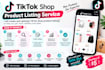 create and optimize tiktok shop product listings