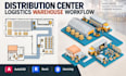 design distribution center logistics warehouse workflow autocad layouts