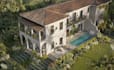 revit luxury villa house,cgi mediterranean building render,curated garden design