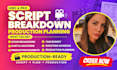 create screenplay script breakdown, indie films budgeting, shooting schedule