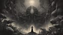 draw a dark and striking illustration
