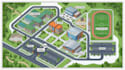design illustrated university, school, campus and facility wayfinding map