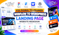 create fix figma to framer webflow to wordpress landing page website redesign
