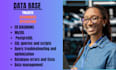 do sql queries, mysql, postgresql, database design, joins, tables, relationships
